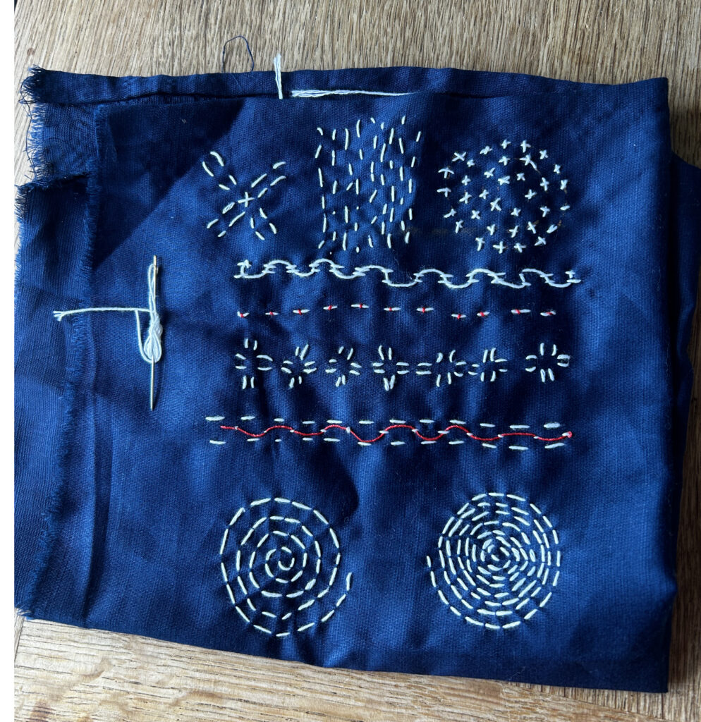 sample of Sashiko stitching